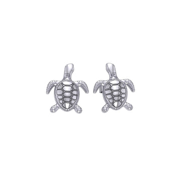 Silver Turtle Post Earrings JE206 - Jewelry